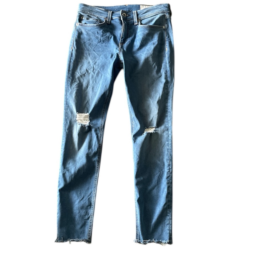 rag & bone Cate distressed mid-rise ankle skinny jeans in Bowery